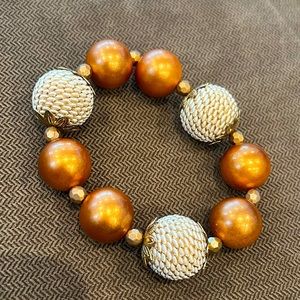 Rose gold and white statement bracelet